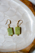 Jade + gold earrings