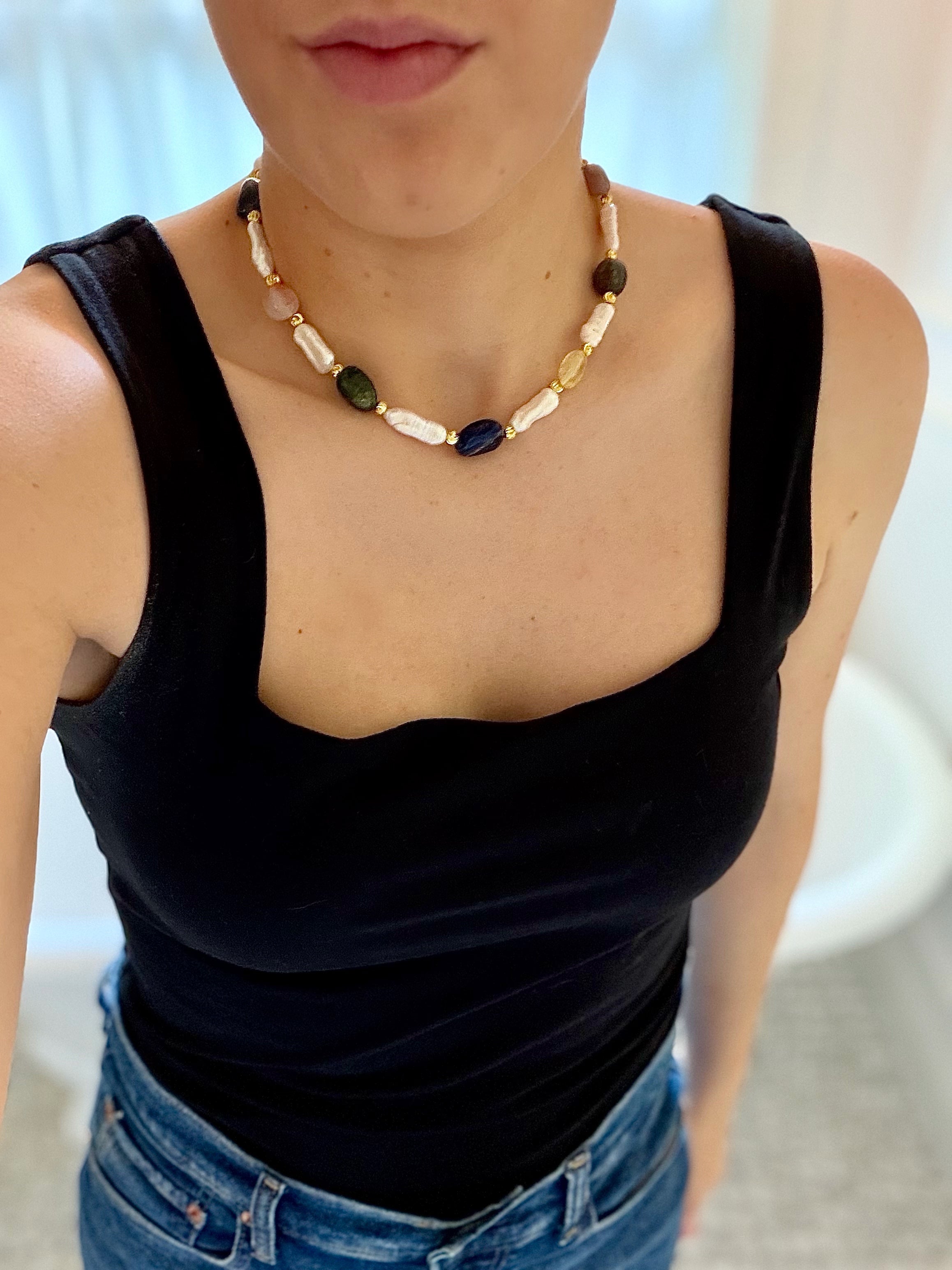 Earth & Sea Pearl Necklace
