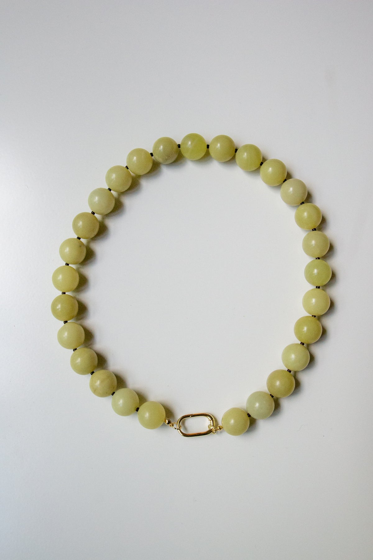 Citron jade jumbo gemstone necklace
