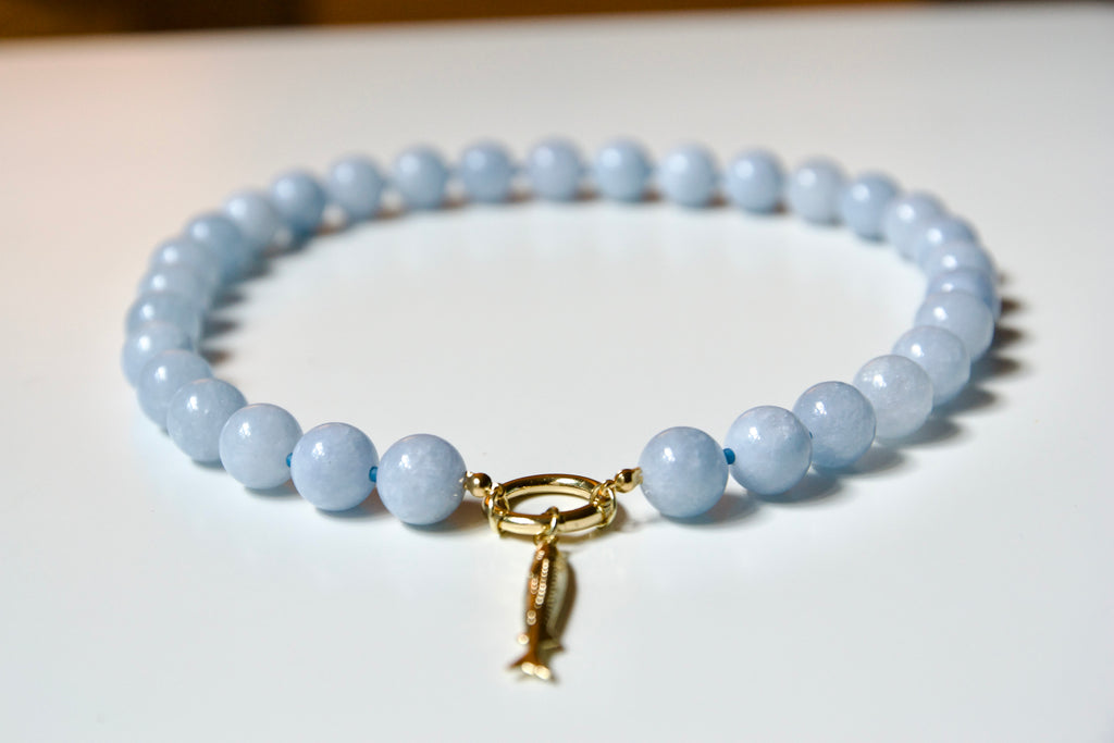 Aquamarine gemstone necklace