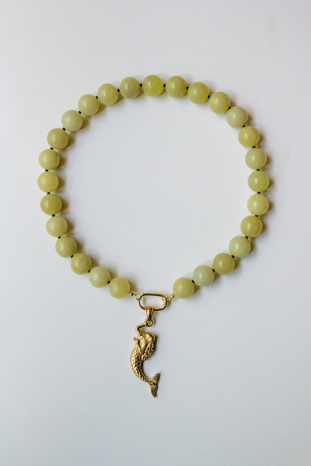 Citron jade jumbo gemstone necklace
