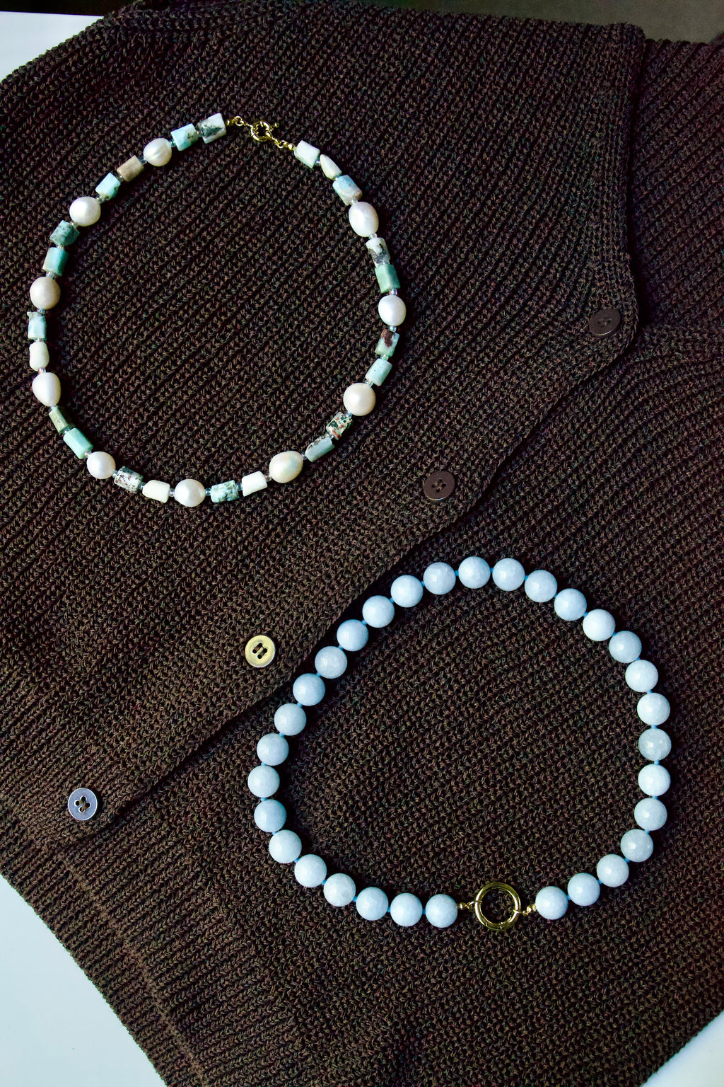 Aquamarine gemstone necklace