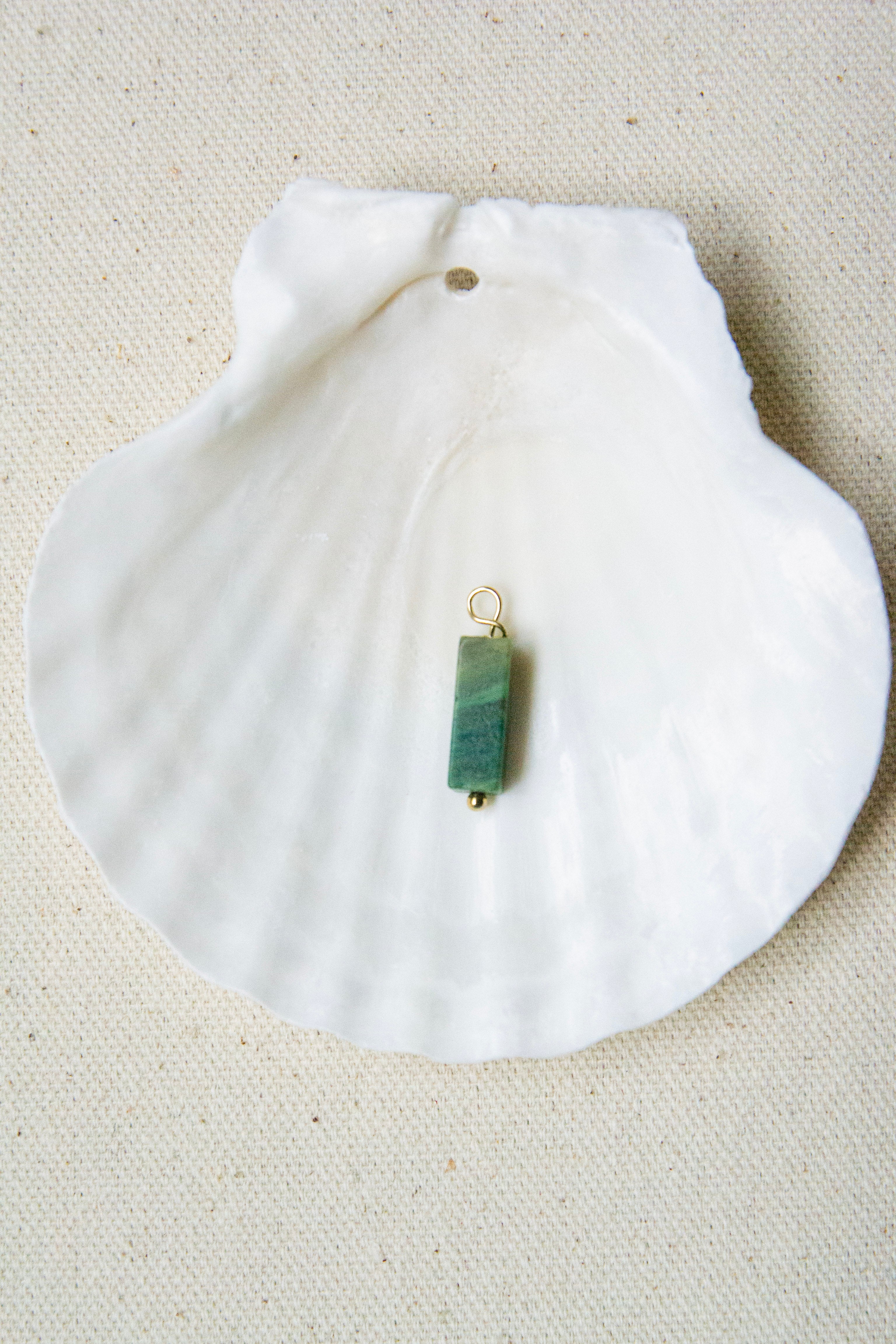 Jade rectangle charm
