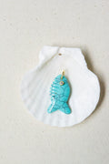 Turquoise fish charm