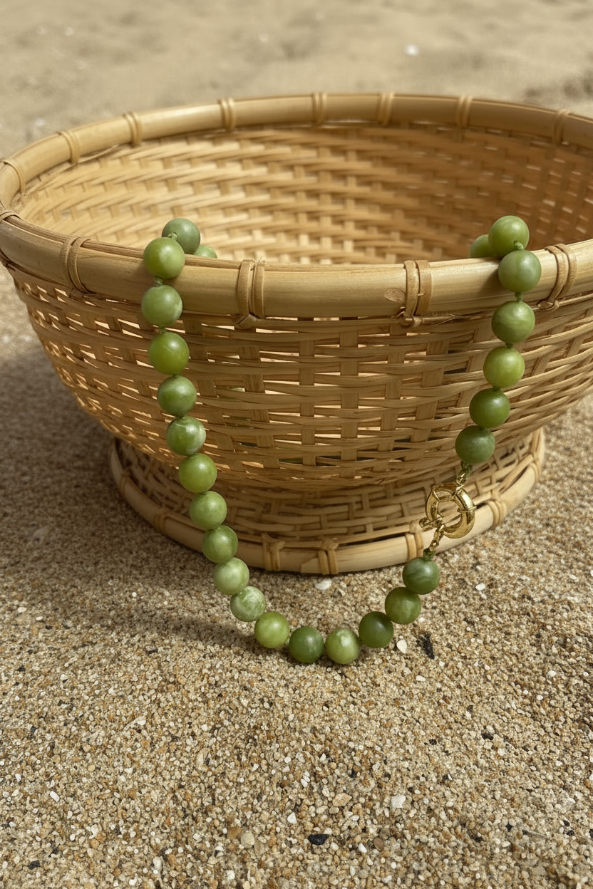 Green Jade Necklace Zoomed