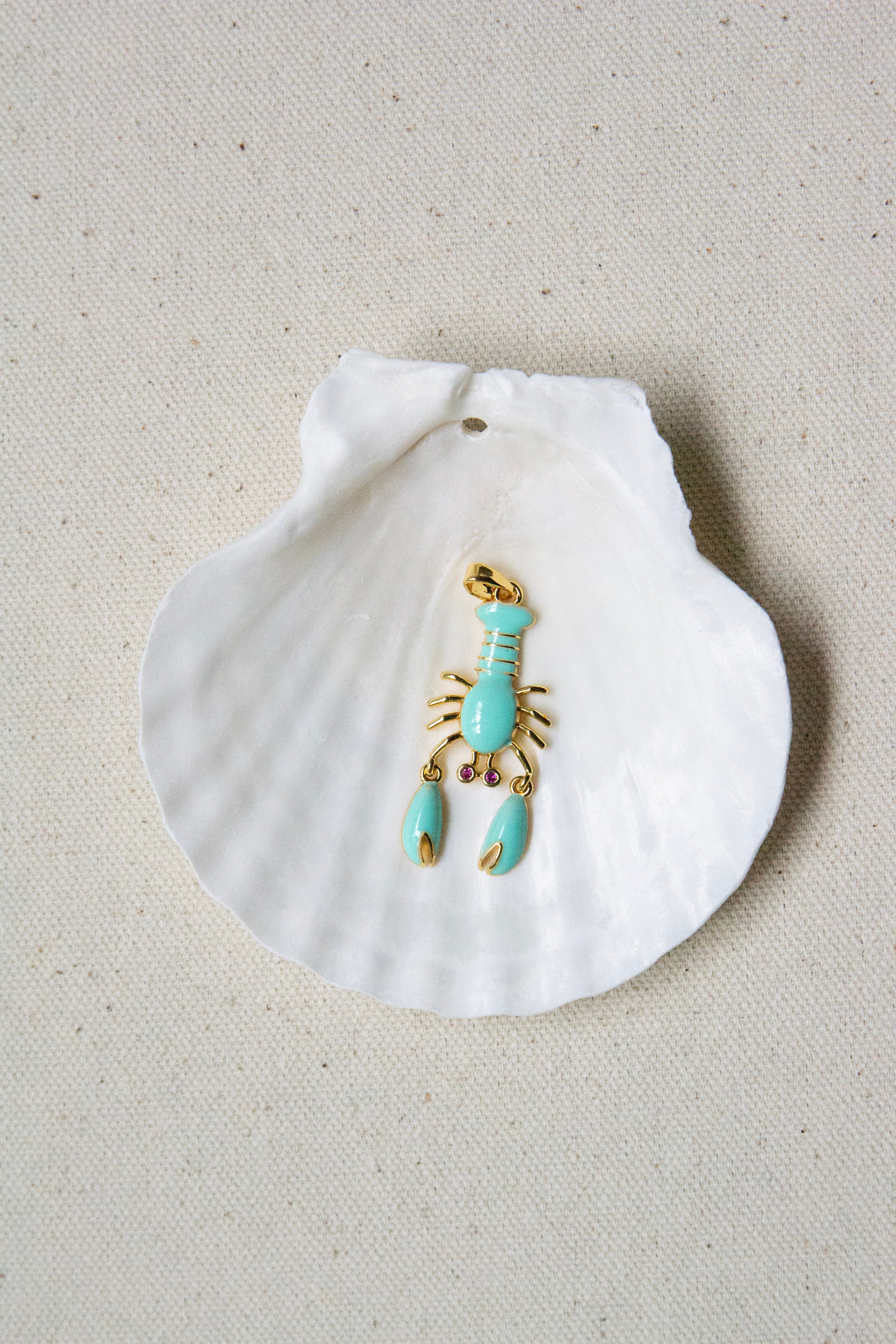 Blue lobster charm
