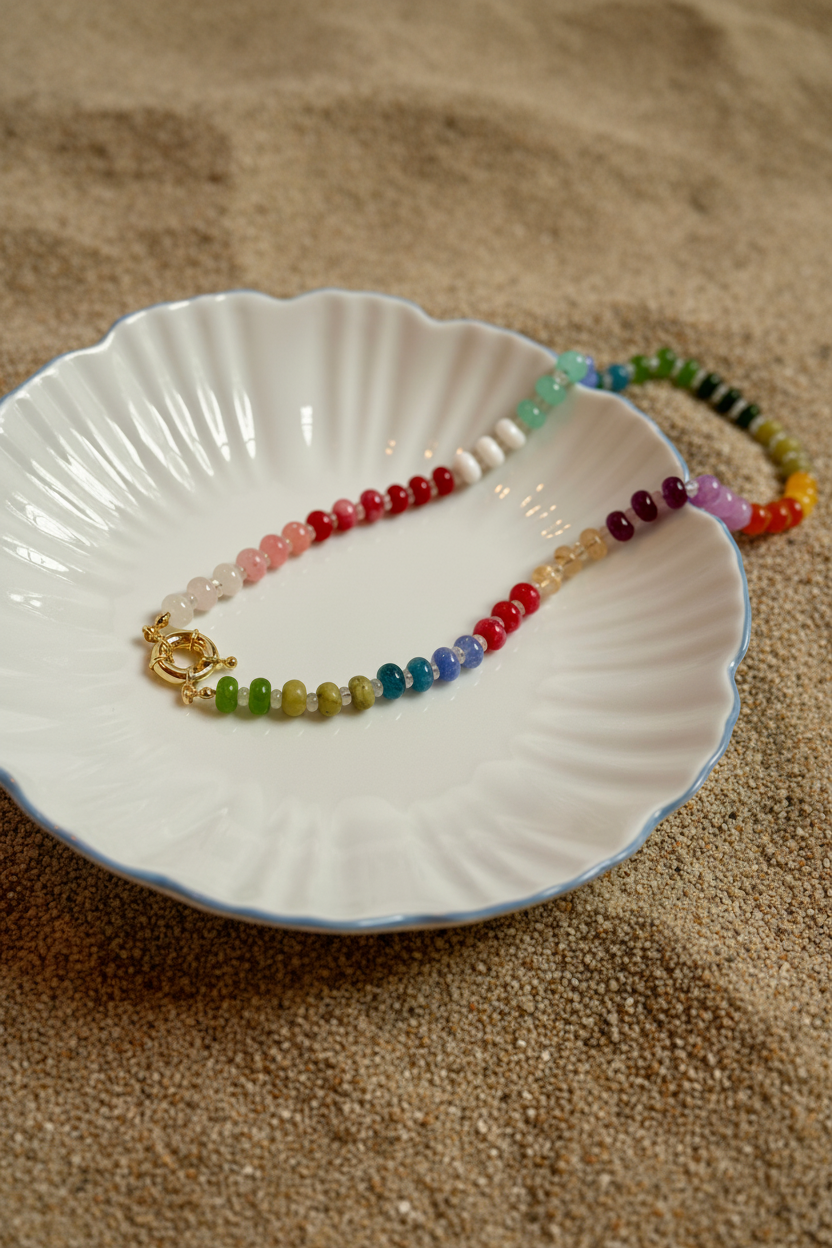 Rainbow Necklace on Sand